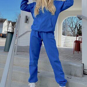 Colorful Standard Sapphire Blue Sweatsuit Set | Organic Cotton | Size Medium